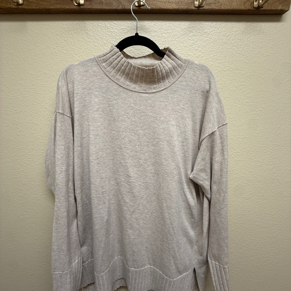 Caslon Cream Mock Neck Lightweight Sweater